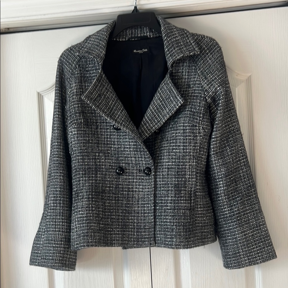 Women's Black and White Tweed Jacket